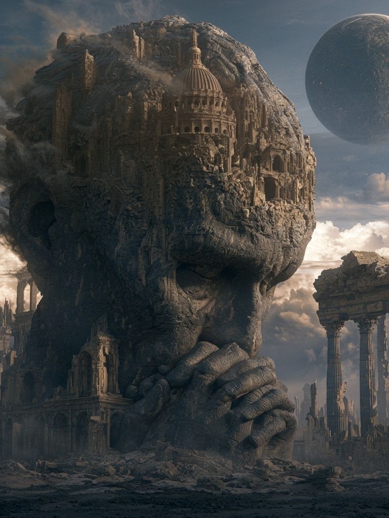 Surreal Stone Giant — Fine-Art Print. poster detail