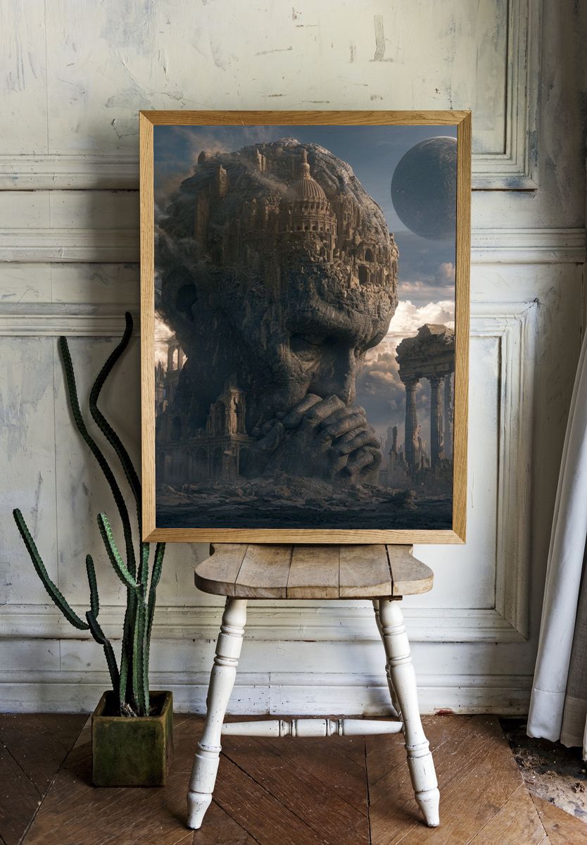 Surreal Stone Giant — Fine-Art Print. — room view 1