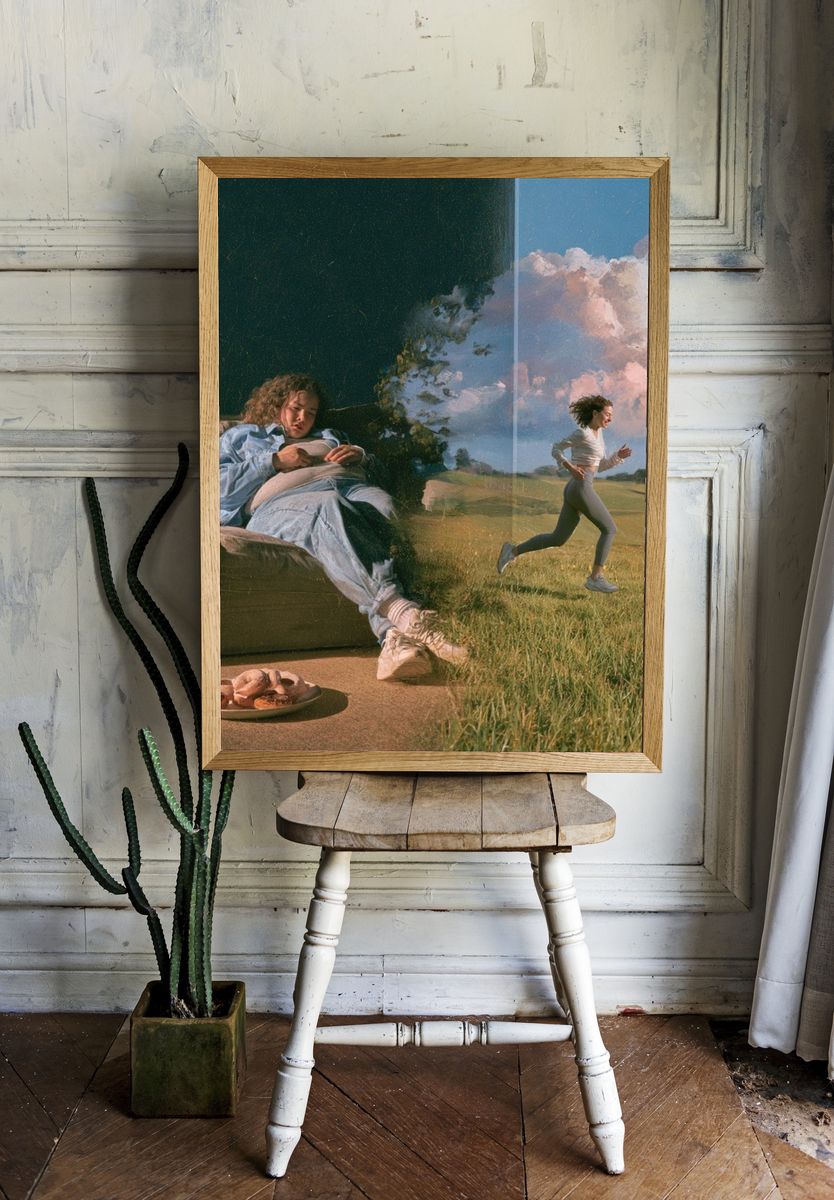 Dreamlike Split-Screen Portrait Print. — room view 1
