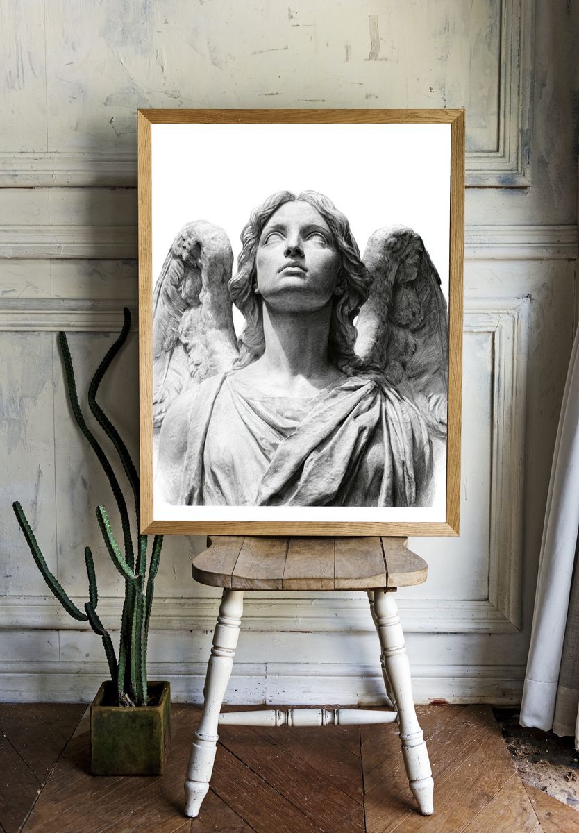 Marble Angel Bust Fine-Art Print. — room view 1