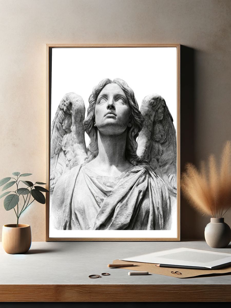 Marble Angel Bust Fine-Art Print. — room view 2