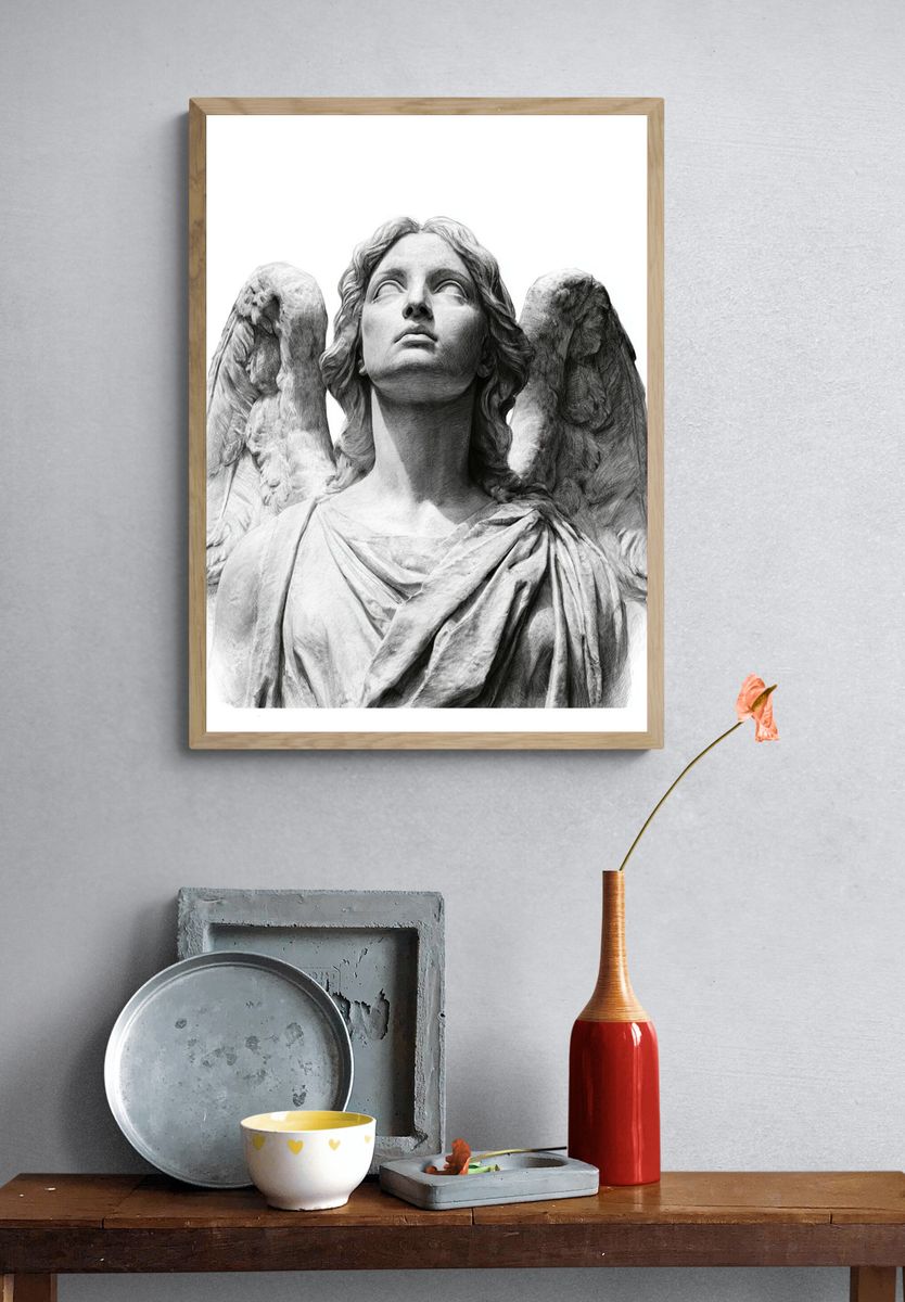 Marble Angel Bust Fine-Art Print. — room view 3