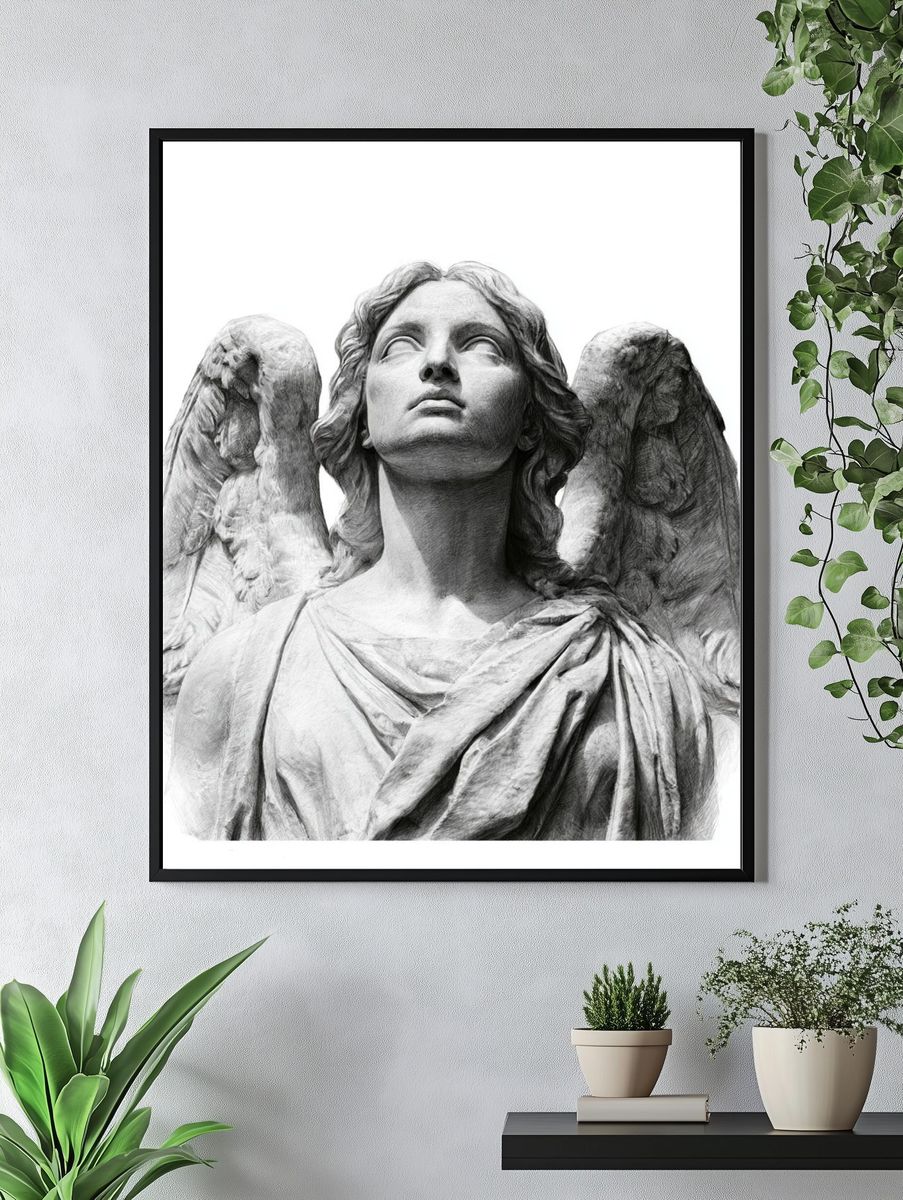 Marble Angel Bust Fine-Art Print. — room view 4