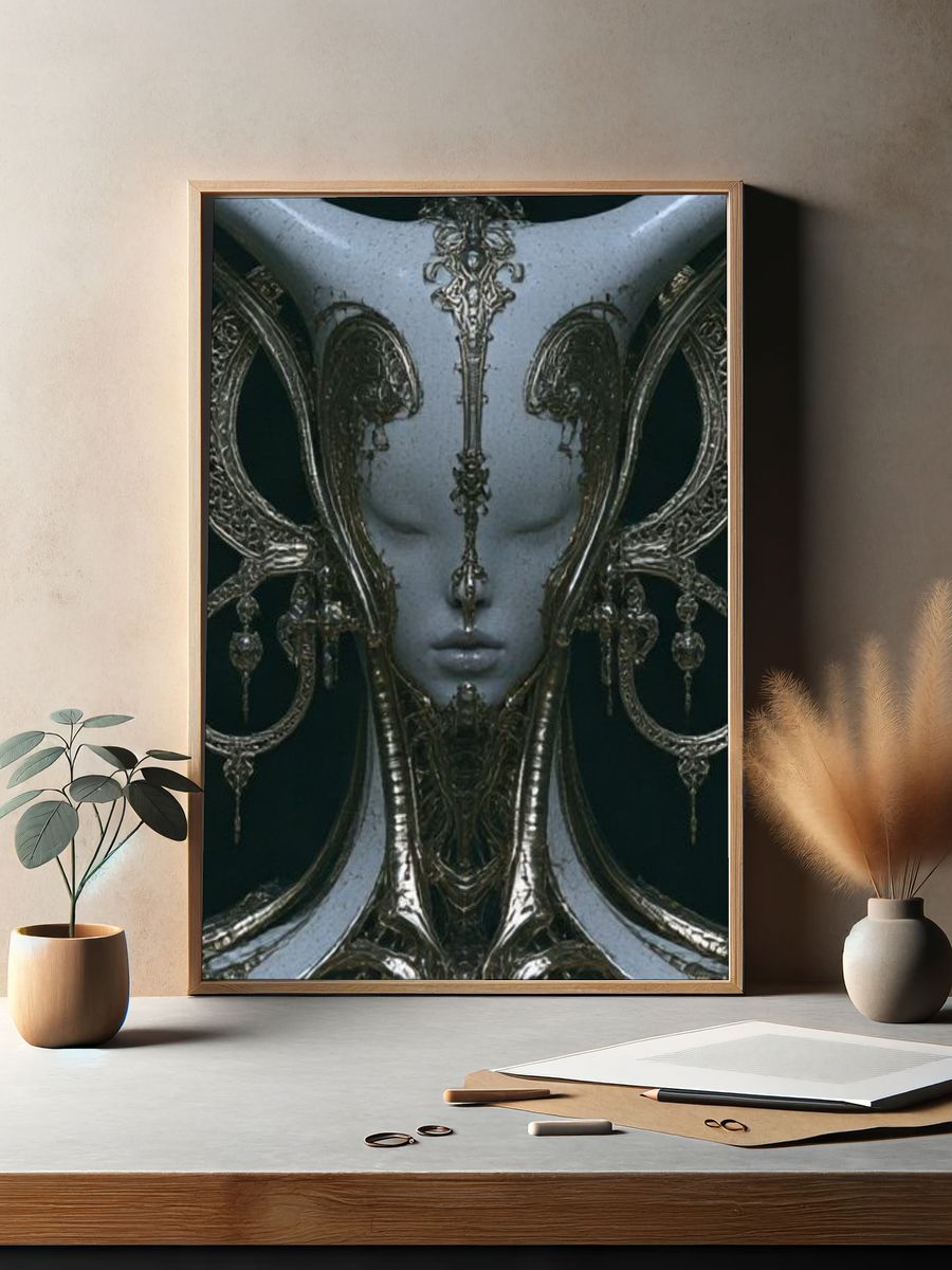 Surreal Masked Face Fine-Art Print. — room view 2