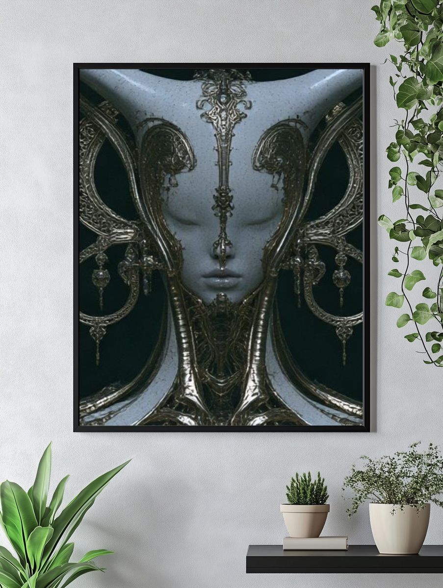Surreal Masked Face Fine-Art Print. — room view 4
