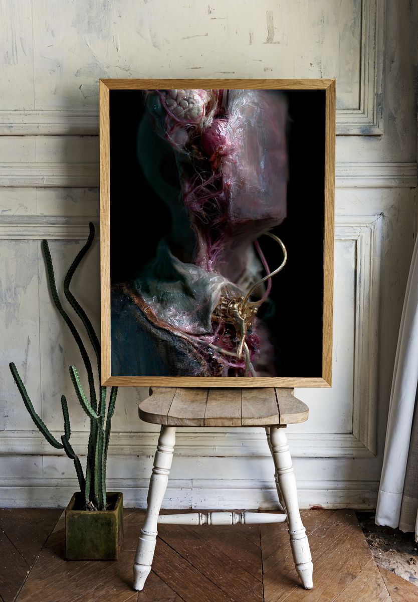 Surreal Anatomical Figure Fine-Art Print. — room view 1