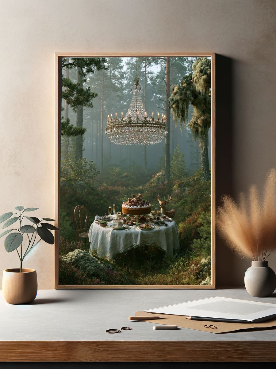 Enchanted Forest Banquet Print. — room view 2