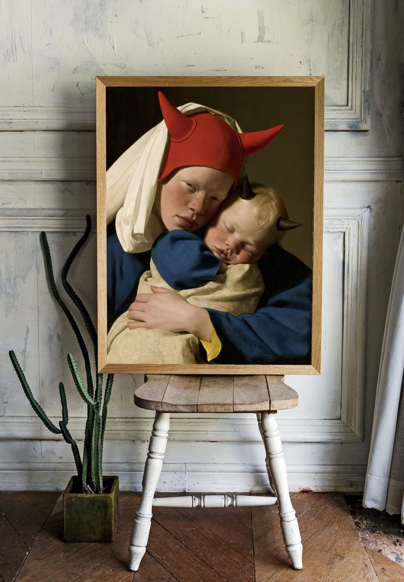 Horned Mother and Child Fine-Art Print. — room view 1