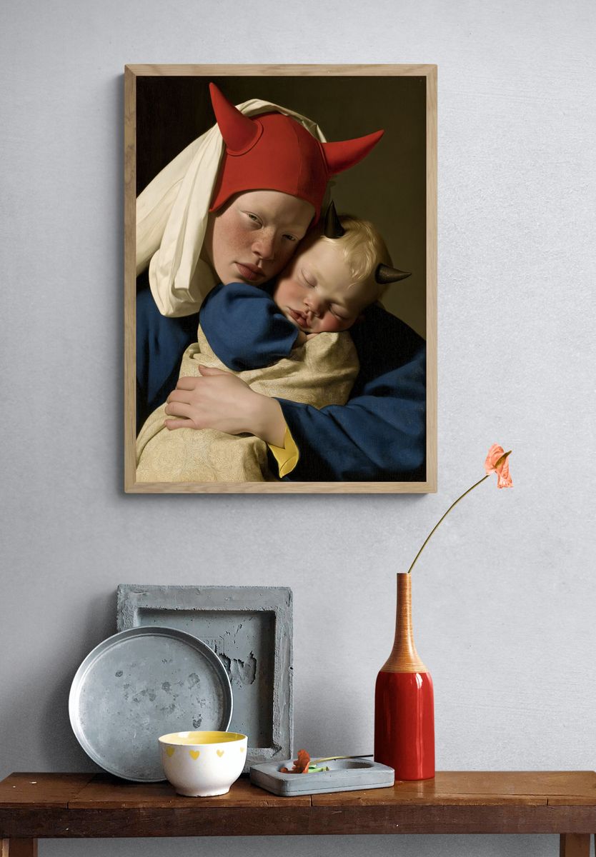 Horned Mother and Child Fine-Art Print. — room view 3