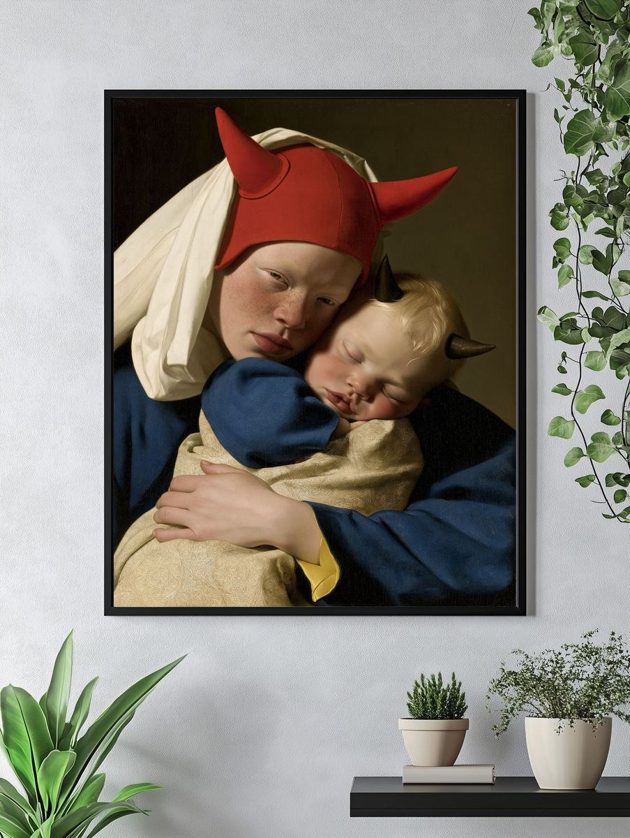 Horned Mother and Child Fine-Art Print. — room view 4