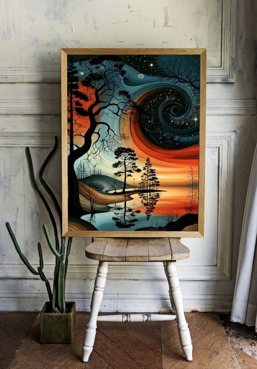 Surreal Twilight Forest Print. — room view 1