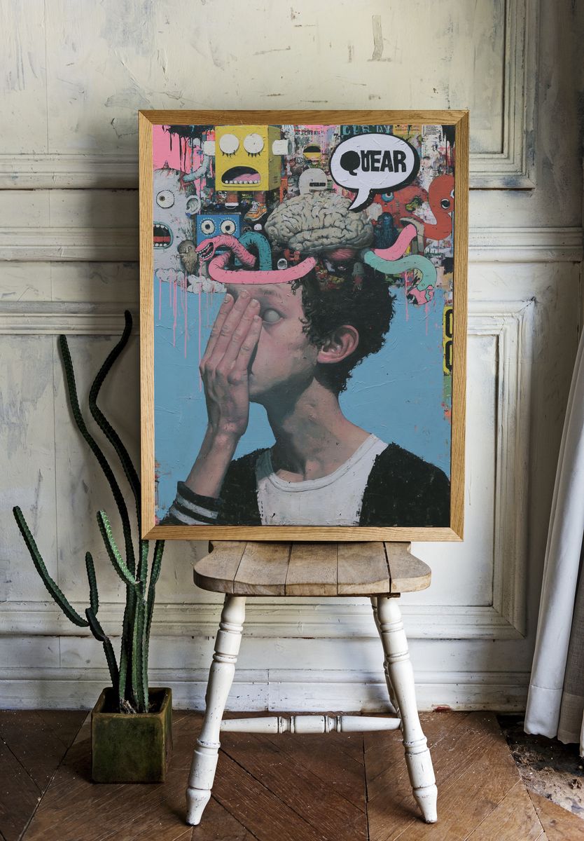 Surreal Graffiti Mindscape Poster. room preview