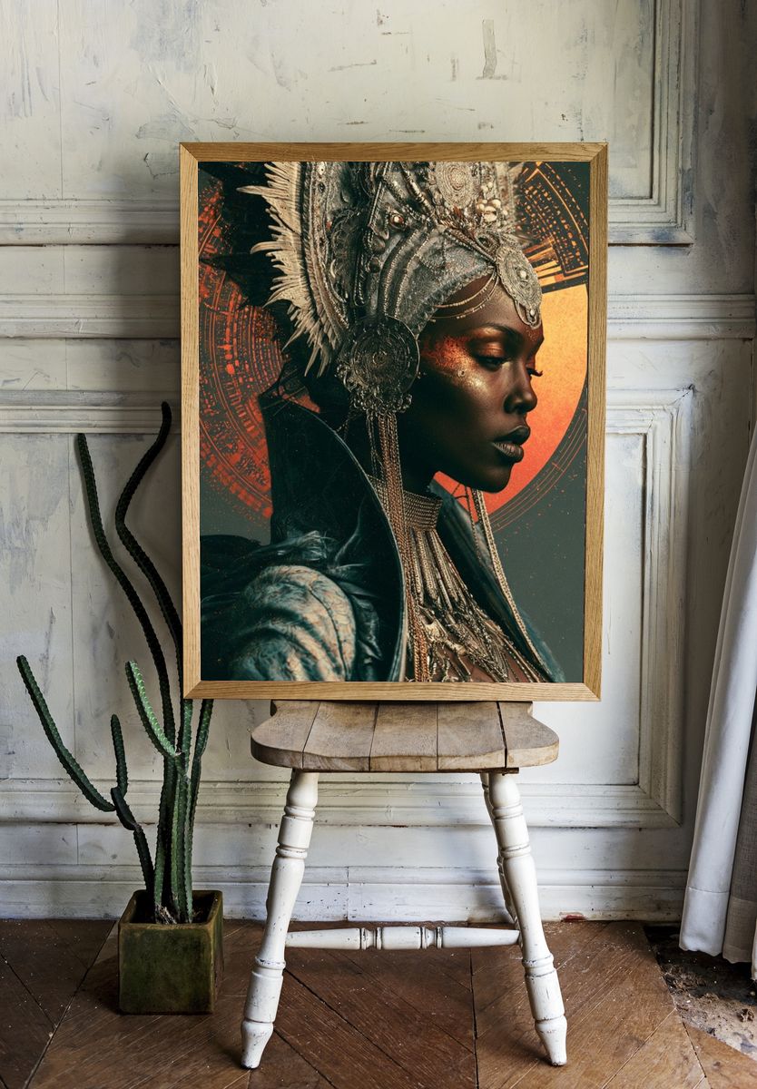 Celestial Warrior Portrait Print. room preview