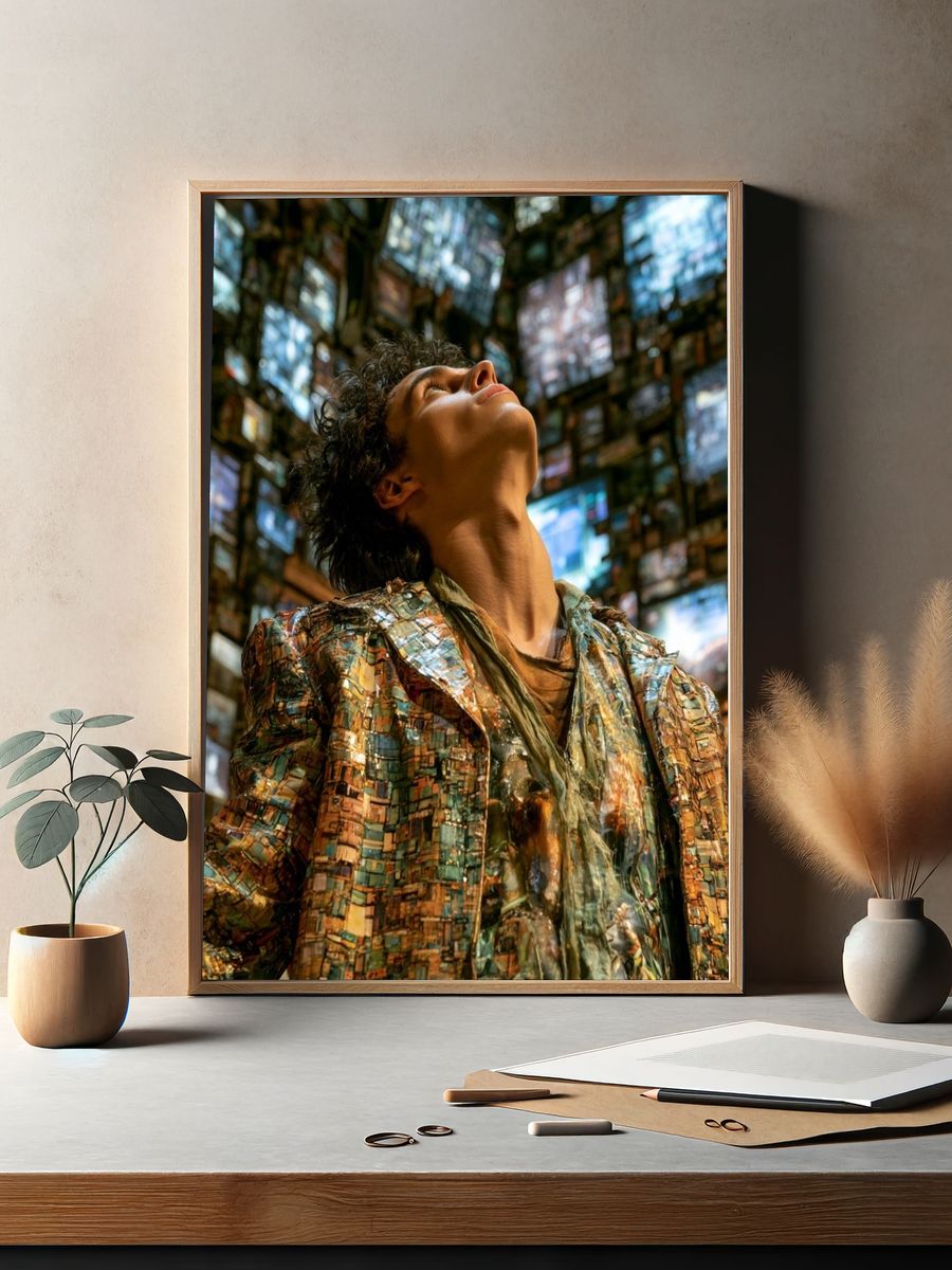 Surreal Portrait Mosaic Poster. — room view 2