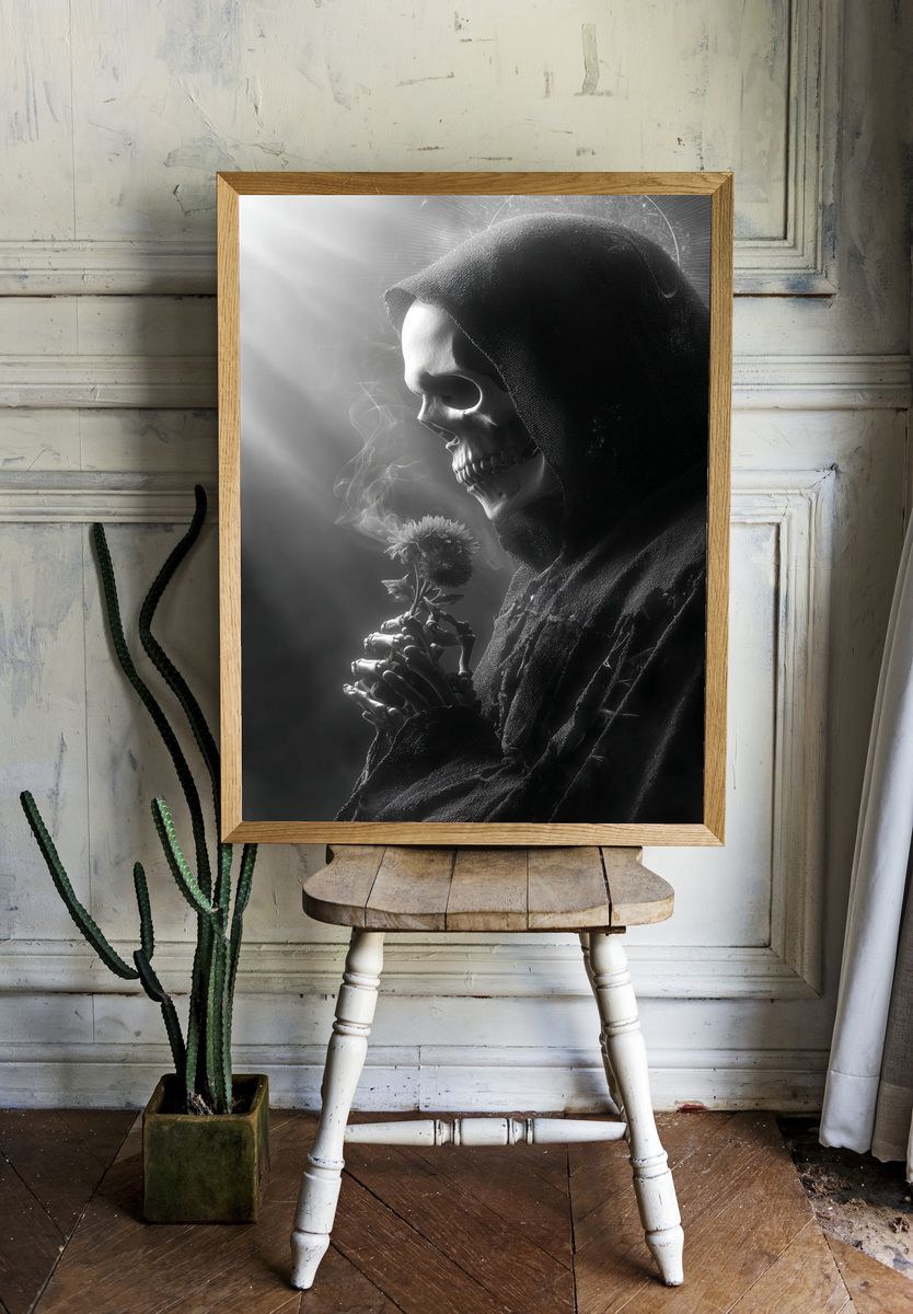 Grim Reaper Portrait Print. room preview