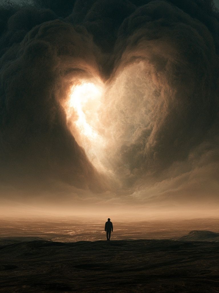 Heart in the Clouds Surrealism Print. poster detail