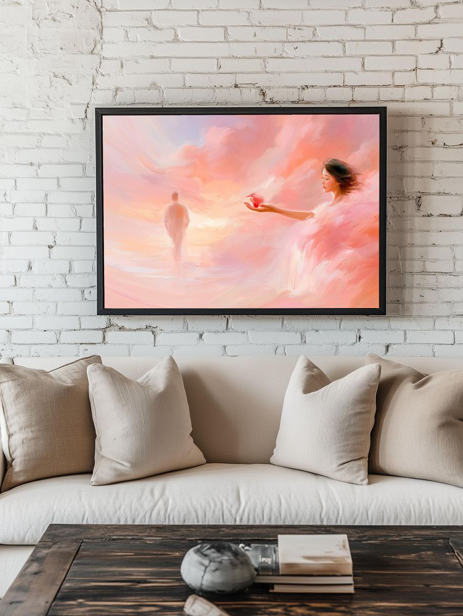 Dreamlike Love Surrealism Poster. room preview