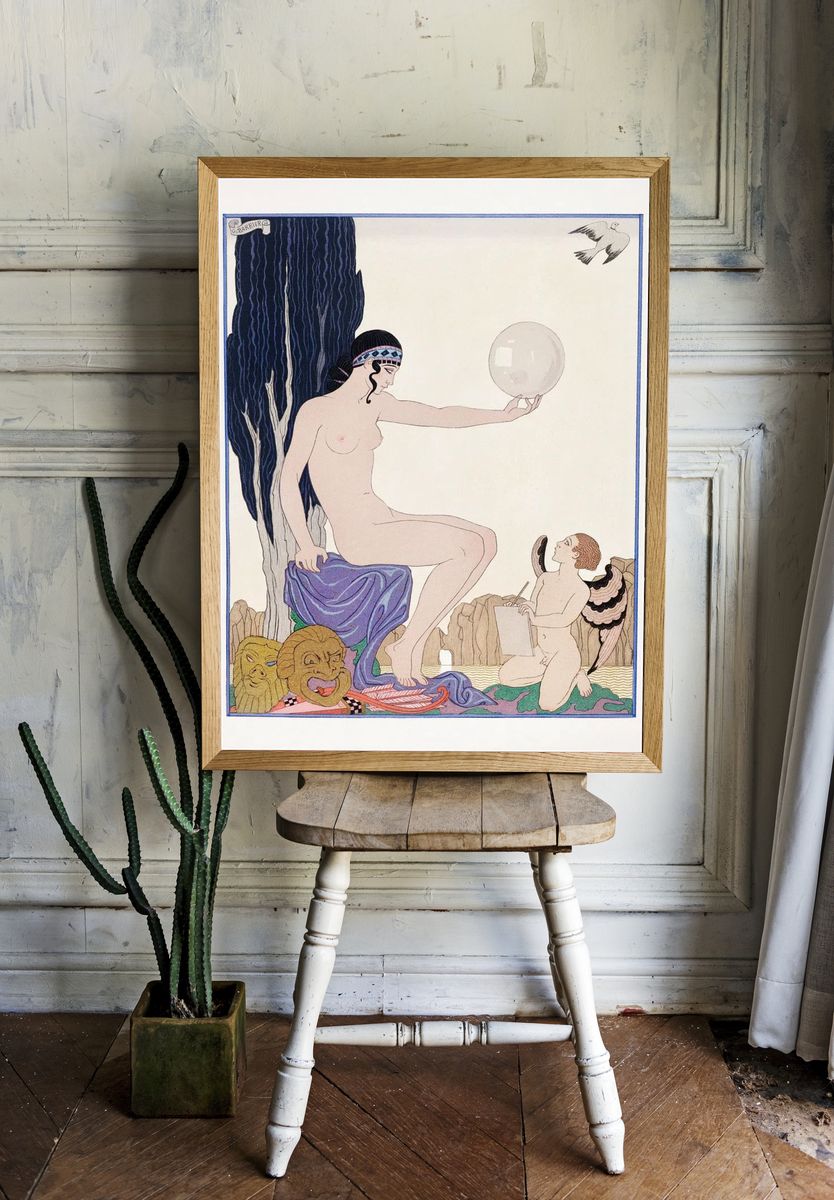 Seated woman cherub (1929) fashion. — room view 1