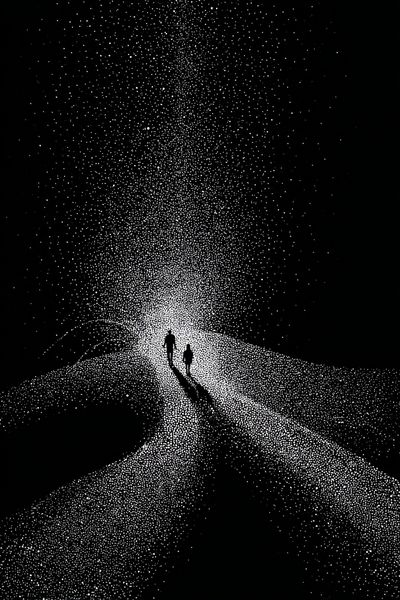Starry Path Silhouette Print. poster print