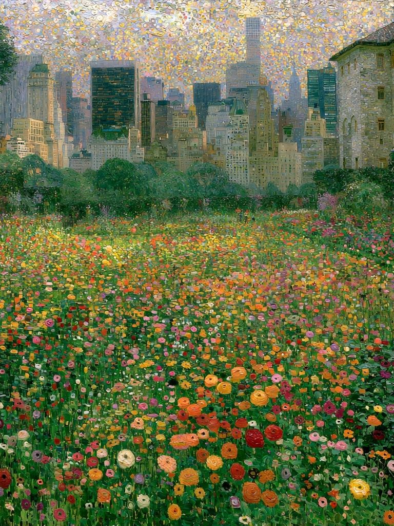 Central Park Bloomscape Print. poster detail