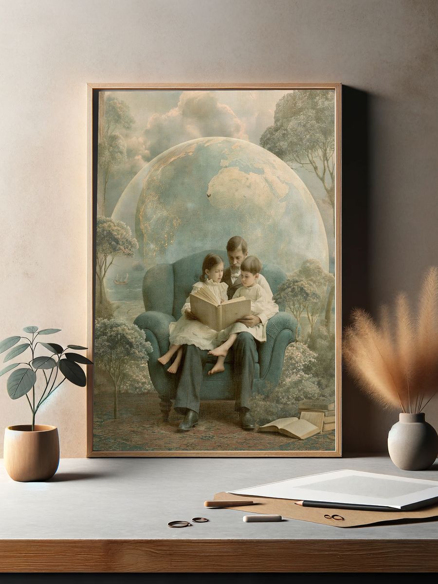 Dreamlike Reading Scene Fine-Art Print. — room view 2