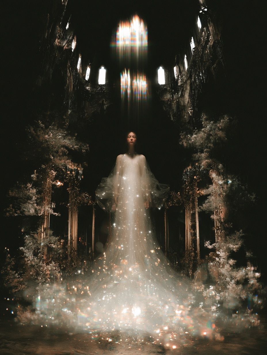 Celestial Gown Surrealism Poster. poster detail