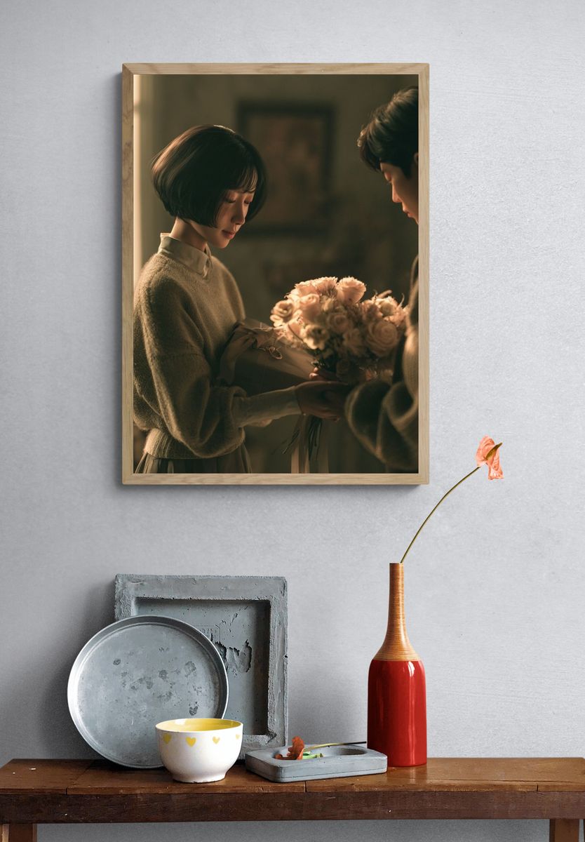Tender Bouquet Portrait Poster. — room view 3