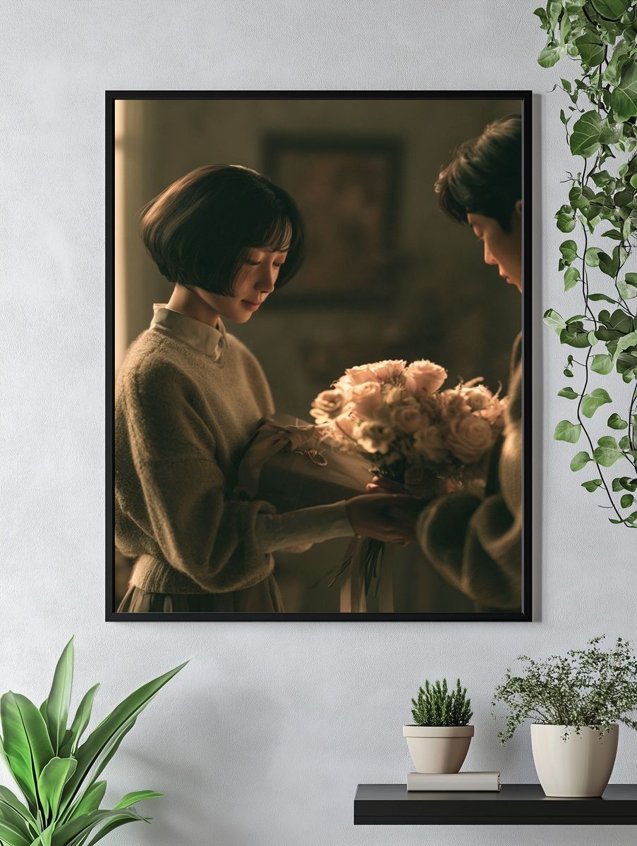 Tender Bouquet Portrait Poster. — room view 4
