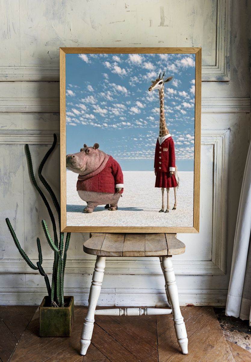 Surreal Animal Portrait Poster. — room view 1