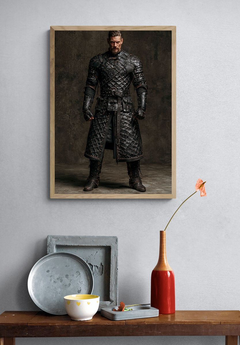 Armored Warrior Portrait Poster. — room view 3