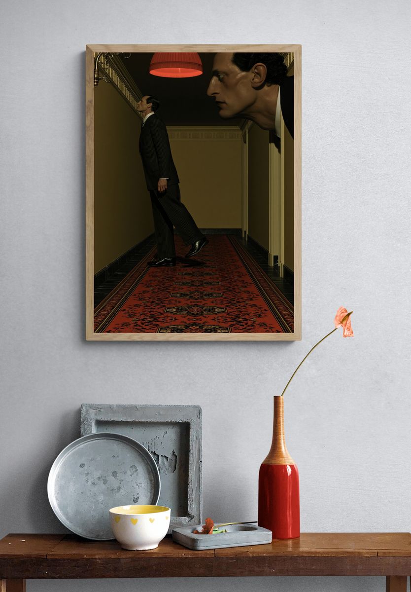 Surreal Hallway Portrait Print. — room view 3