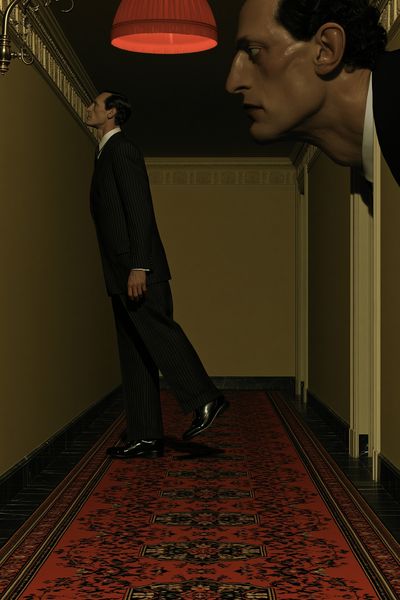 Surreal Hallway Portrait Print. poster