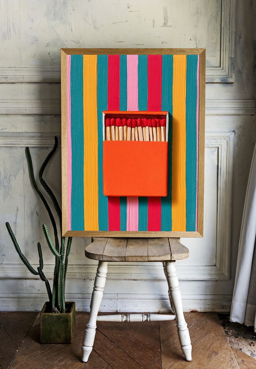 Colorful Matchbox Still Life Poster. — room view 1