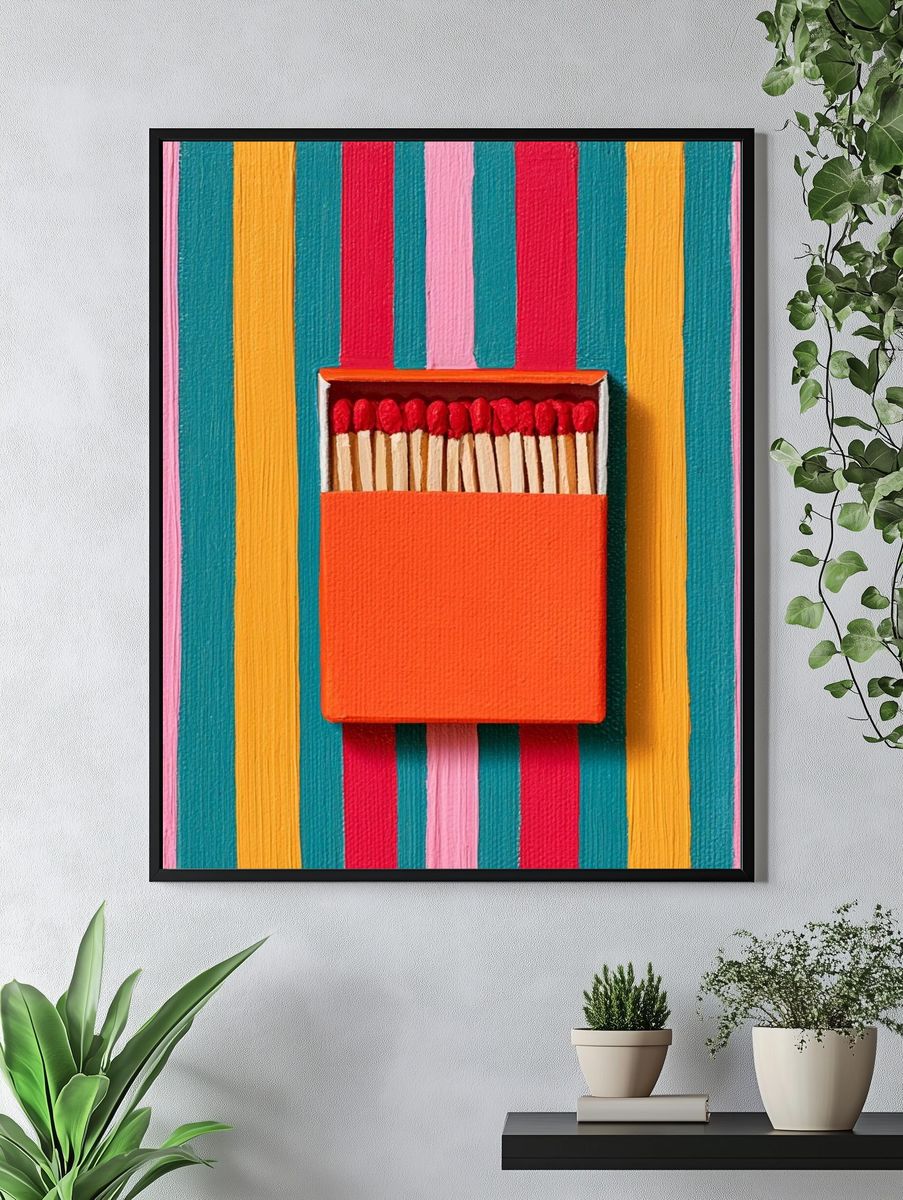 Colorful Matchbox Still Life Poster. — room view 4