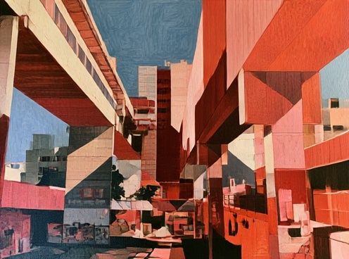 Urban Overpass Abstract Poster. poster — fine-art art
