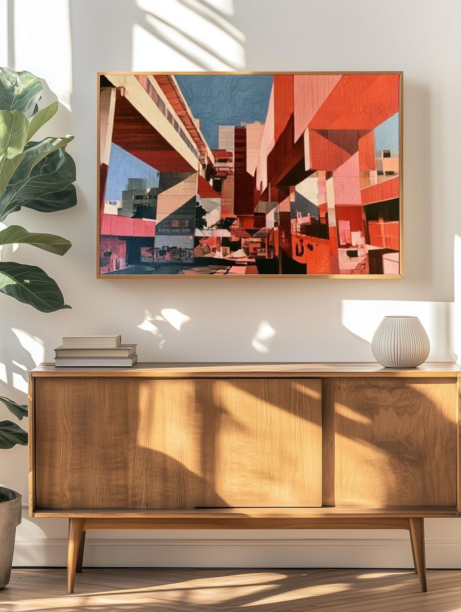 Urban Overpass Abstract Poster. — room view 3