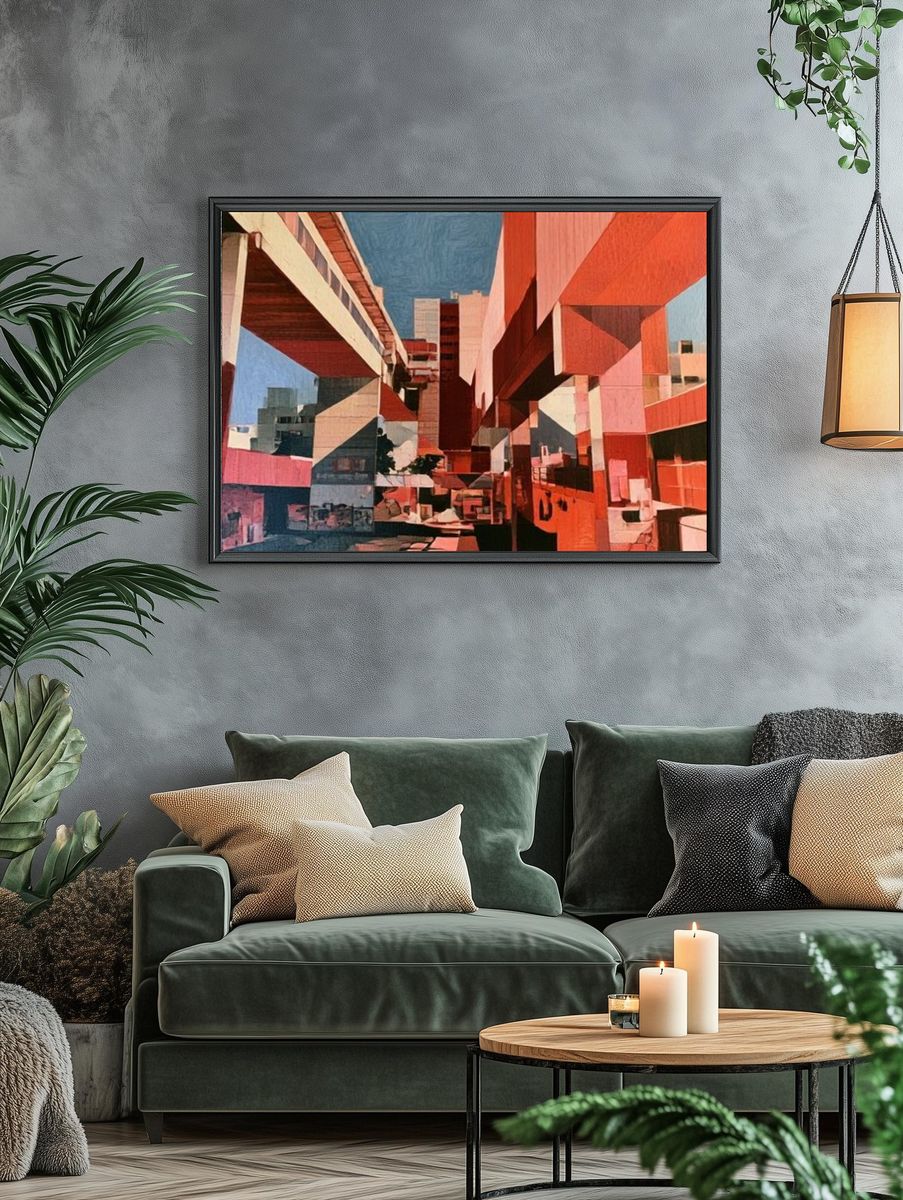 Urban Overpass Abstract Poster. — room view 4
