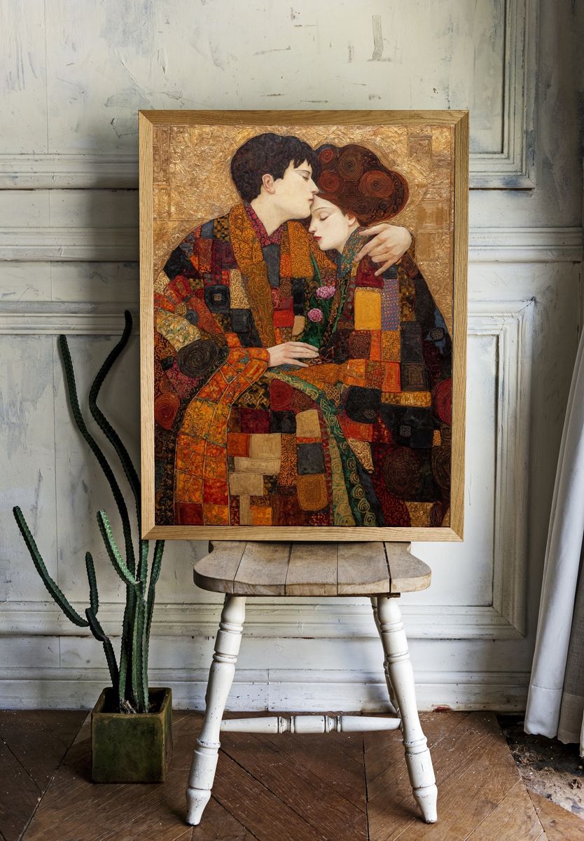 Lovers Embrace Fine-Art Print. room preview