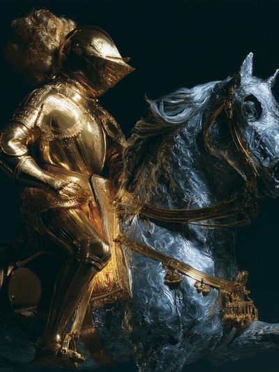 Gilded Knight on Horse Poster. poster print