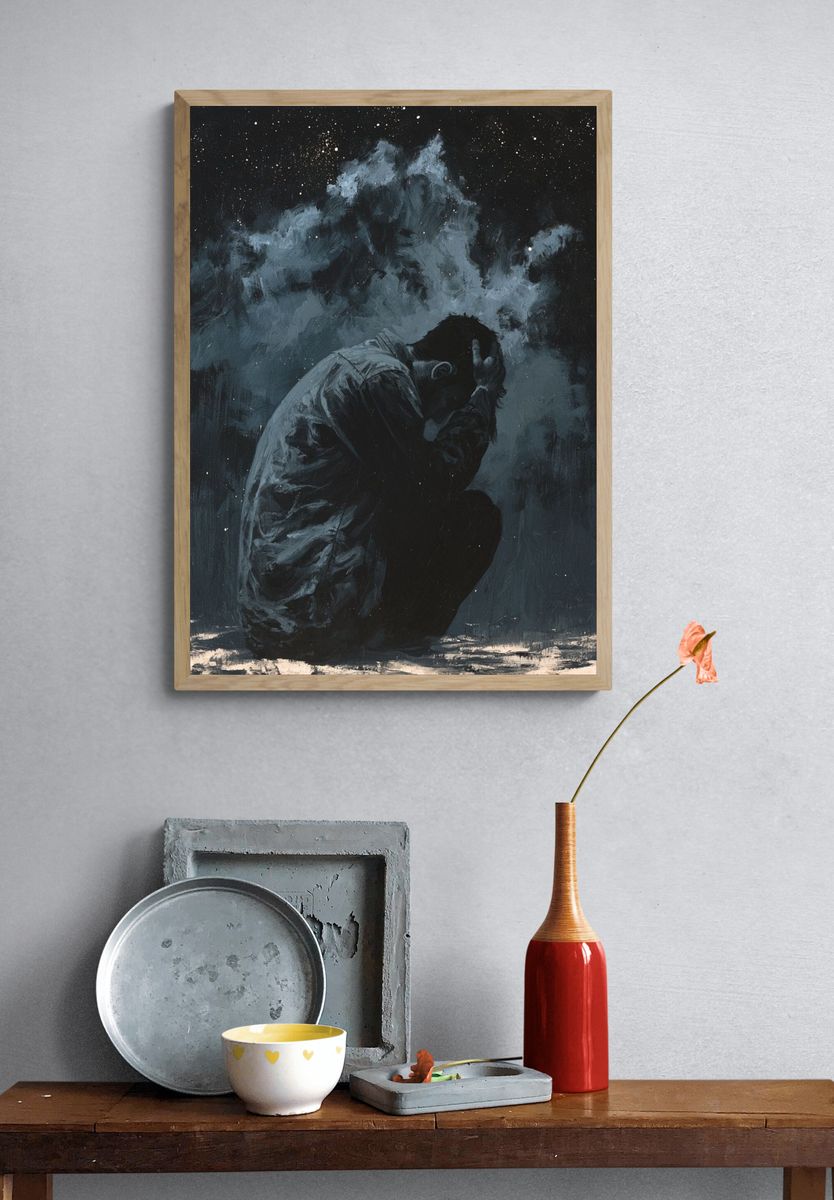 Solitude in the Storm Print. — room view 3
