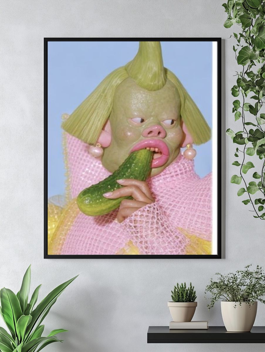 Surreal Avocado Portrait Print. — room view 4
