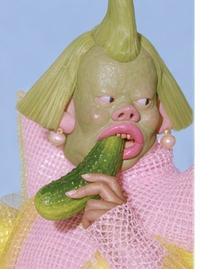 Surreal Avocado Portrait Print. poster