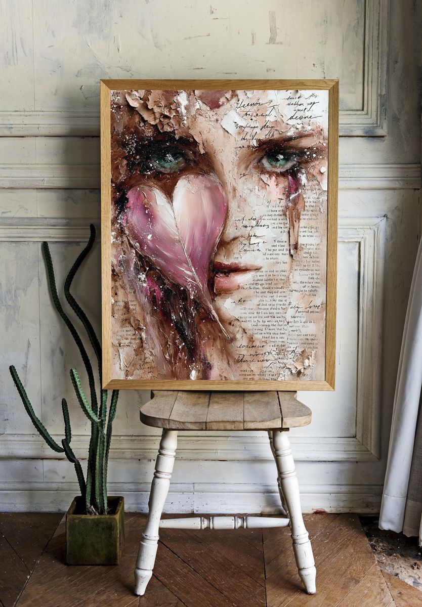 Dreaming Face Collage Poster. — room view 1