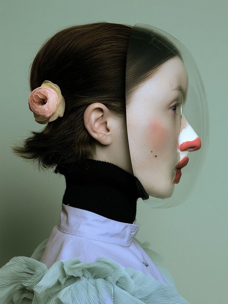 Surreal Profile Portrait Print. poster — fine-art art