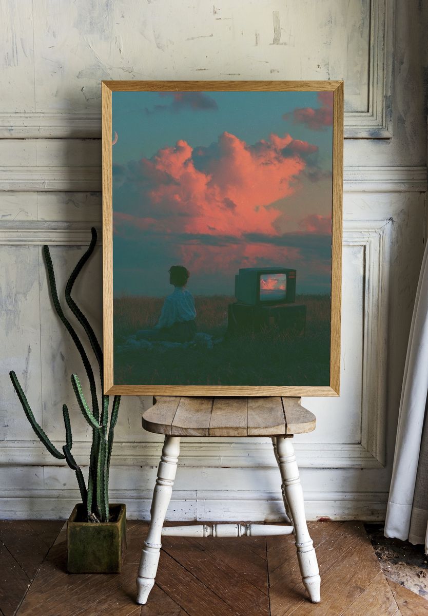 Dreamy Twilight Sky Print. — room view 1