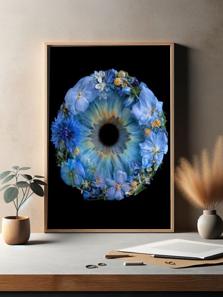 Blue Floral Eye Print. — room view 2