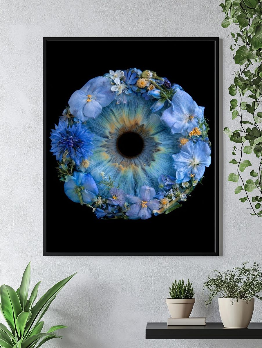 Blue Floral Eye Print. — room view 4