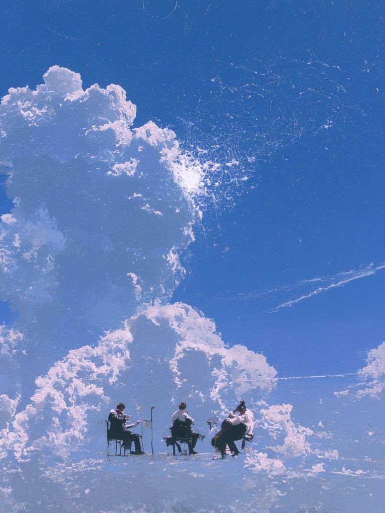 Cloud Quartet Surrealism Print. poster — fine-art art