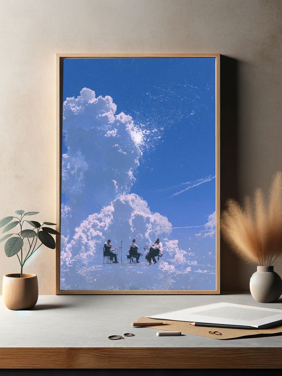 Cloud Quartet Surrealism Print. — room view 2