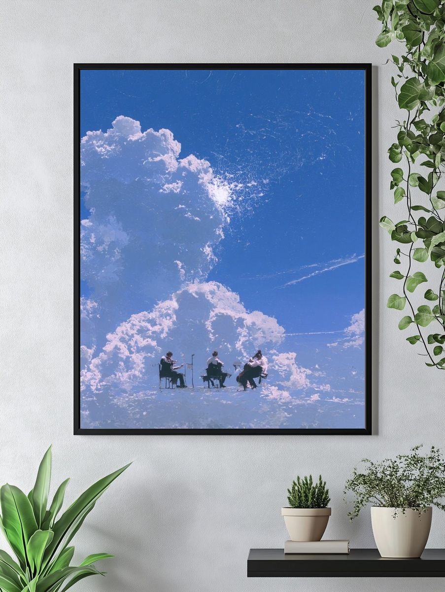 Cloud Quartet Surrealism Print. — room view 4